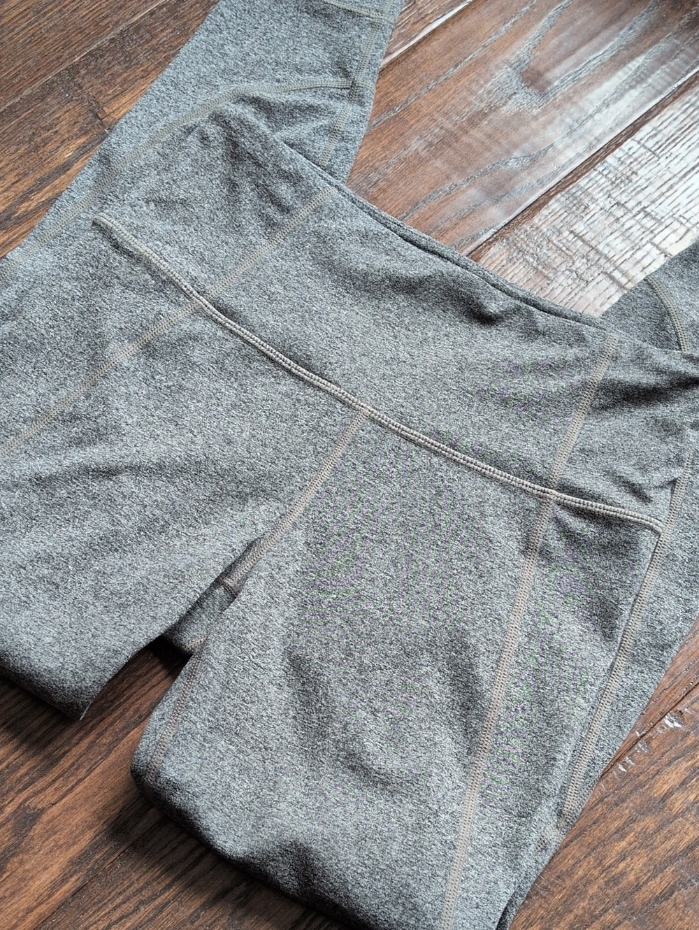 ATHLETA I Heather Charcoal Grey Cropped Athletic Yoga Leggings, S
